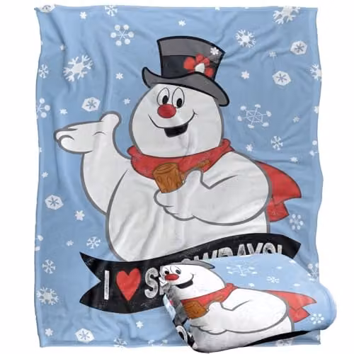 Warner Brothers Frosty The Snowman I Love Snowdays Soft Fleece Throw Blanket, Multicolour, W: 152 cm, D: 127 cm