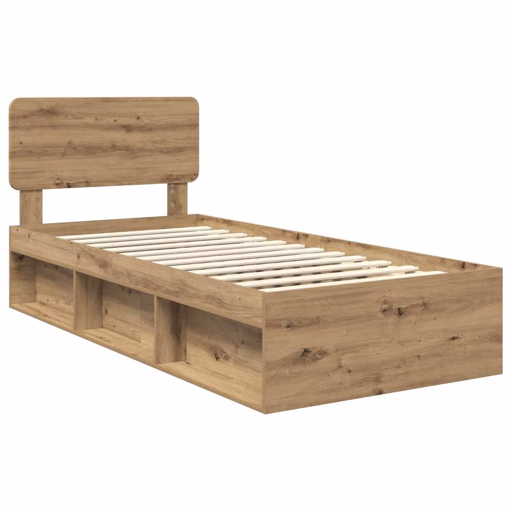 Berkfield Home Artisan Oak Bed Frame in Brown with Drawers, W/D/H: 100 x 200 cm – 2