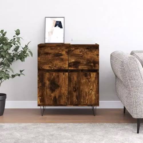 vidaXL Industrial Sideboard in Brown Smoked Oak, W/D/H: 60 x 35 x 70 cm – 2