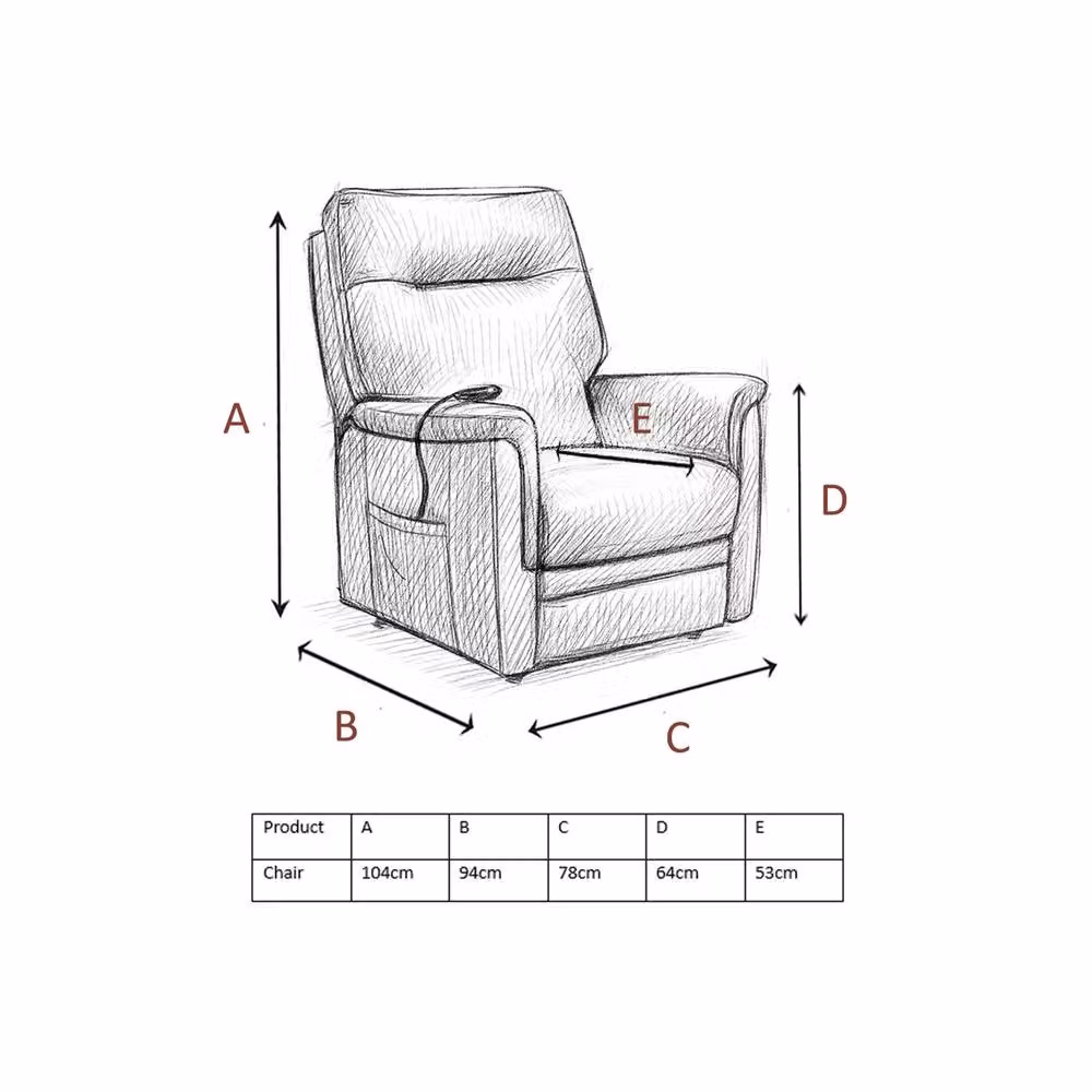 Aspire Dual Motor Power Riser Recliner Armchair in Brown Tan Synthetic Leather – 4