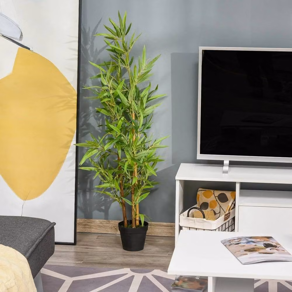 Kelvenix Set of 2 Green Artificial Bamboo Trees – 3