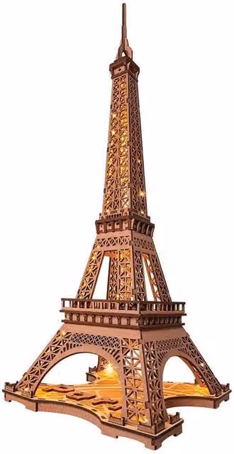 Syntego Eiffel Tower Wooden Puzzle Craft Kit in Brown