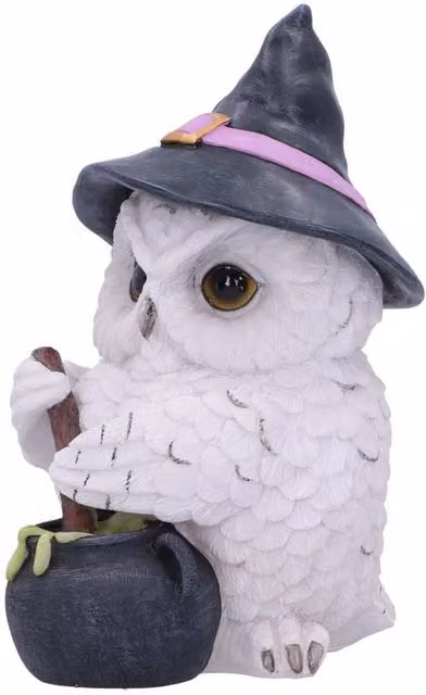 Nemesis Now Owl Potion Figurine in Green and White, Height: 17.5 cm