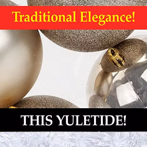 VFM Gold Round Christmas Tree Baubles, 4 Pack – 8