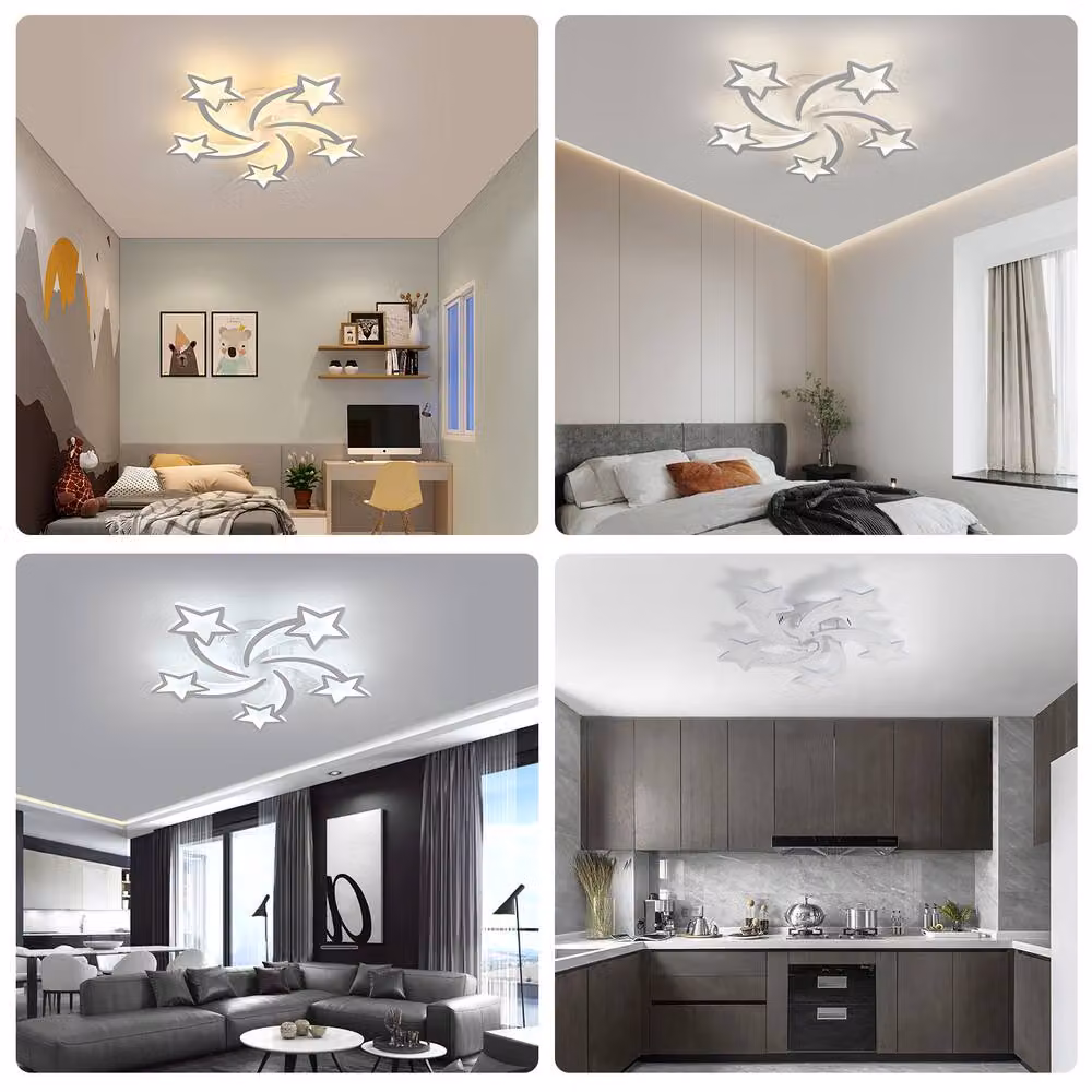 Pheashine Modern Dimmable LED Acrylic Ceiling Light, White, Diameter: 61 cm – 3