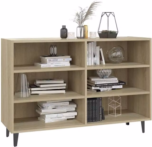 Berkfield Home Sonoma Oak Sideboard in Beige, W/D/H: 103.5 x 35 x 70 cm – 1