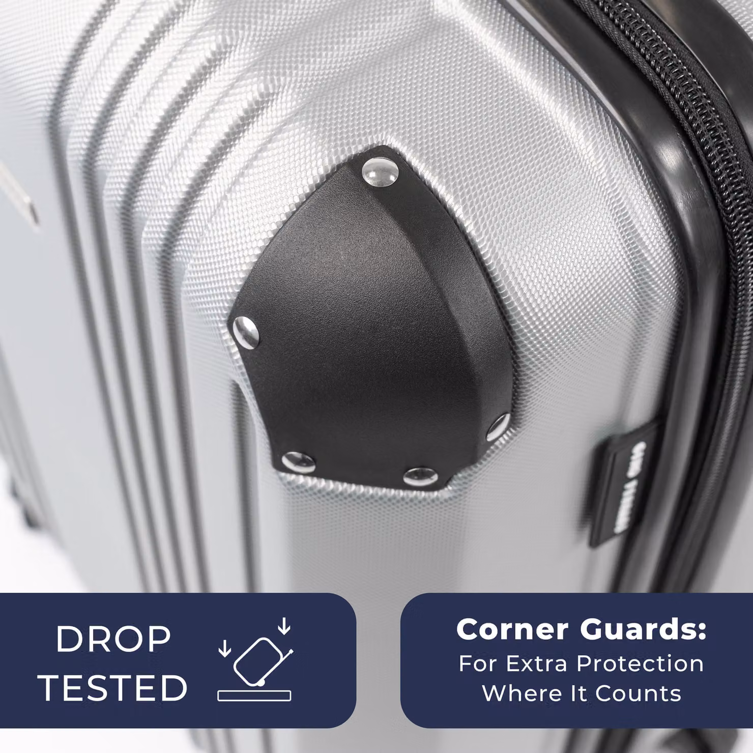 Gino Ferrari Business Travel Hard Shell Suitcase in Silver, Medium Size, W/D/H: 45 x 66 cm – 3