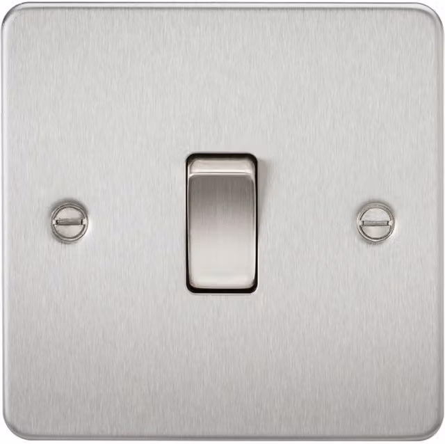 Knightsbridge FP1200BC 10AX 1G Intermediate Flush Plate Switch in Brushed Chrome