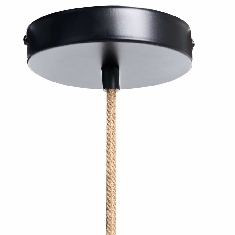 Wyld and Coco Natural Jute and Black Metal Boho Pendant Light – 4