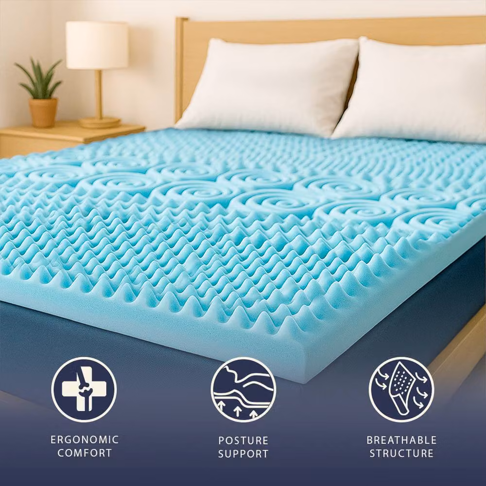 The White Stone Antibacterial Memory Foam Mattress Topper in White, W/D/H: 90 x 200 cm – 4