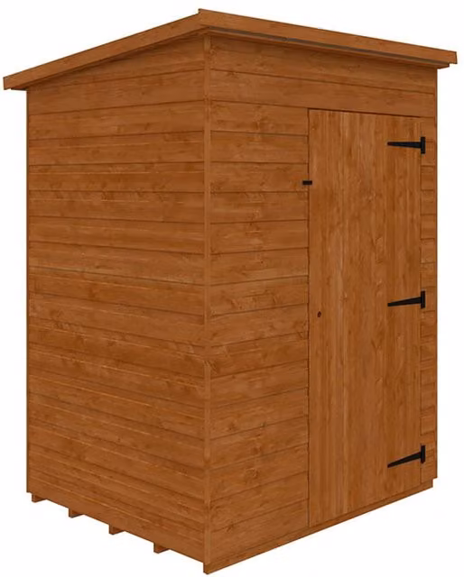 Buttercup Farm Super Pent 12mm Wooden Garden Shed in Burnt Orange, W/D/H: 152.4 x 121.9 x 182.8 cm