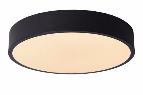 Lucide UNAR Dimmable LED Flush Ceiling Light, Black, Diameter: 30 cm – 1