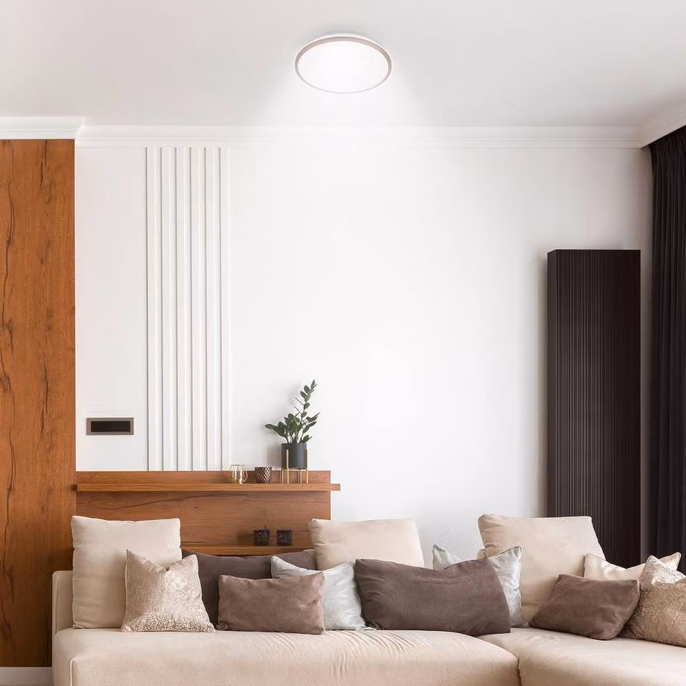 Briloner LED Ceiling Light in Umbrasand Brown, 15W, 1500lm, W/D/H: 28 x 28 x 4.2 cm – 5