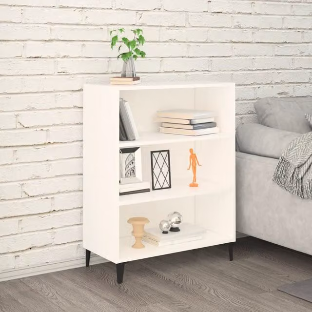 Berkfield Home White Matt Engineered Wood Sideboard W: 69.5 cm, D: 32.5 cm, H: 90 cm
