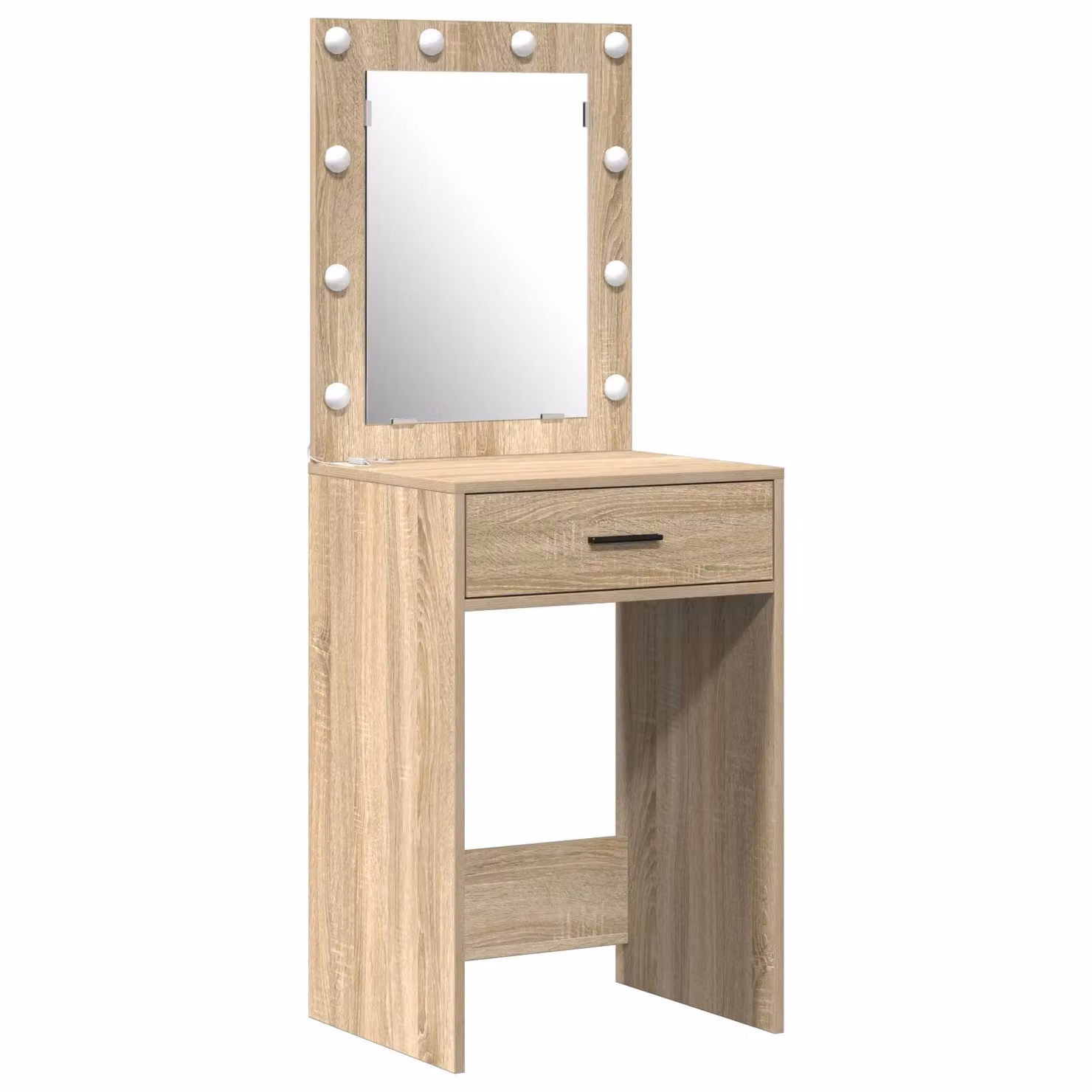 Berkfield Home 2-Piece Modern Dressing Table Set with LED in Beige Sonoma Oak Engineered Wood – 2