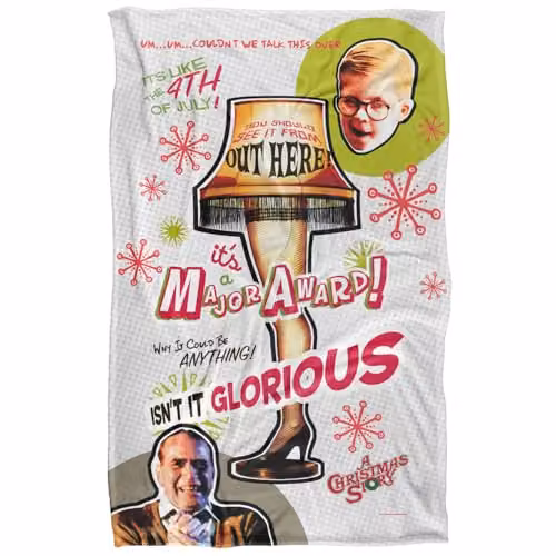 Warner Bros. A Christmas Story Super Soft Fleece Throw Blanket, Multicolour, W/D/H: 91 x 147 cm