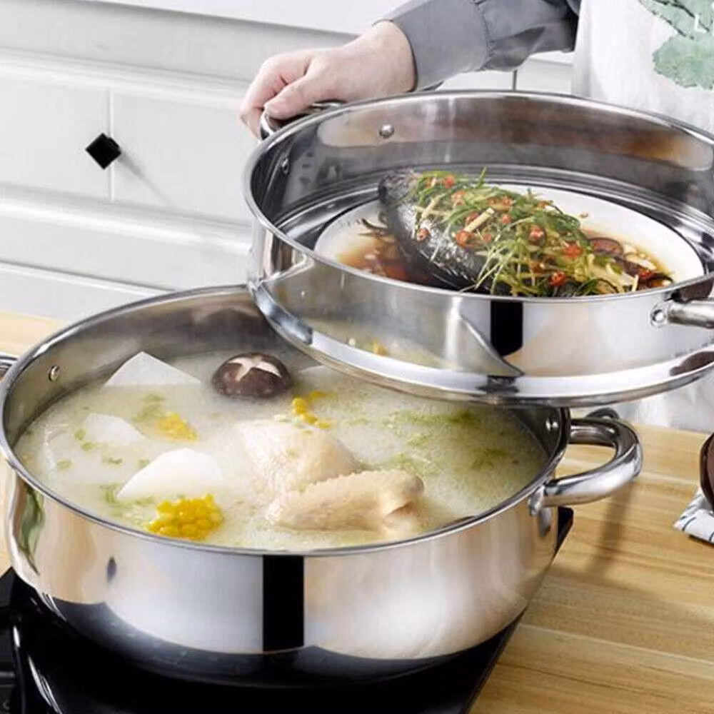 FLAVORA 5 Layer Stainless Steel Cooker Steamer Pot in Silver – 3