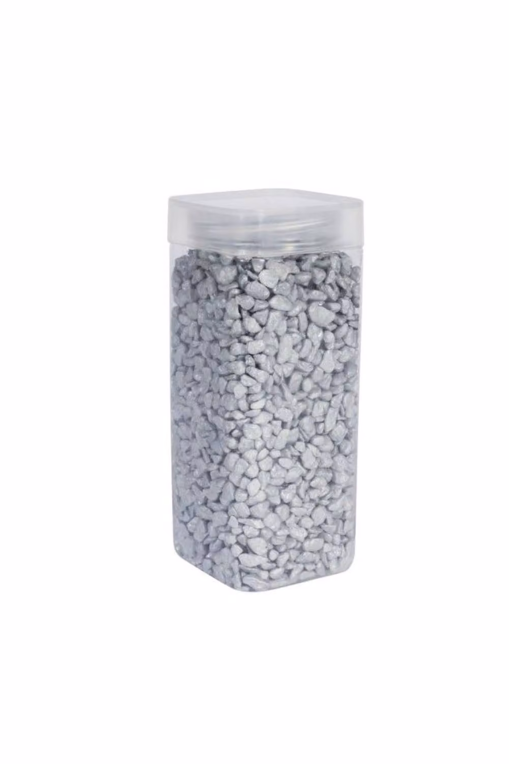KDMD Silver Stone Pebbles in Square Jars, 3 Pack, 900g each – 2