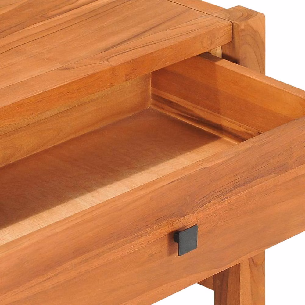 Berkfield Home Teak Wood TV Cabinet in Brown, W/D/H: 140 x 40 x 45 cm – 3