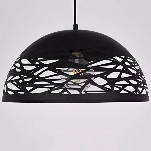 Netlighting Italux Armand Modern Black Metal Dome Hanging Pendant Light with E27 Bulb Socket – 2