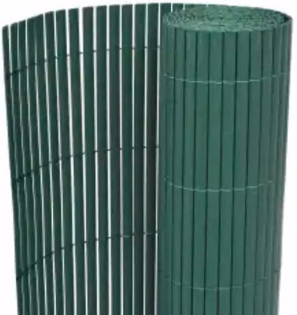Berkfield Home Double-Sided Green PVC Garden Fence, H: 110 cm, W: 400 cm