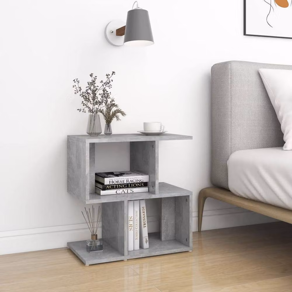 Berkfield Home Set of 2 Modern Bedside Cabinets in Concrete Grey, W/D/H: 50 x 30 x 51.5 cm – 2