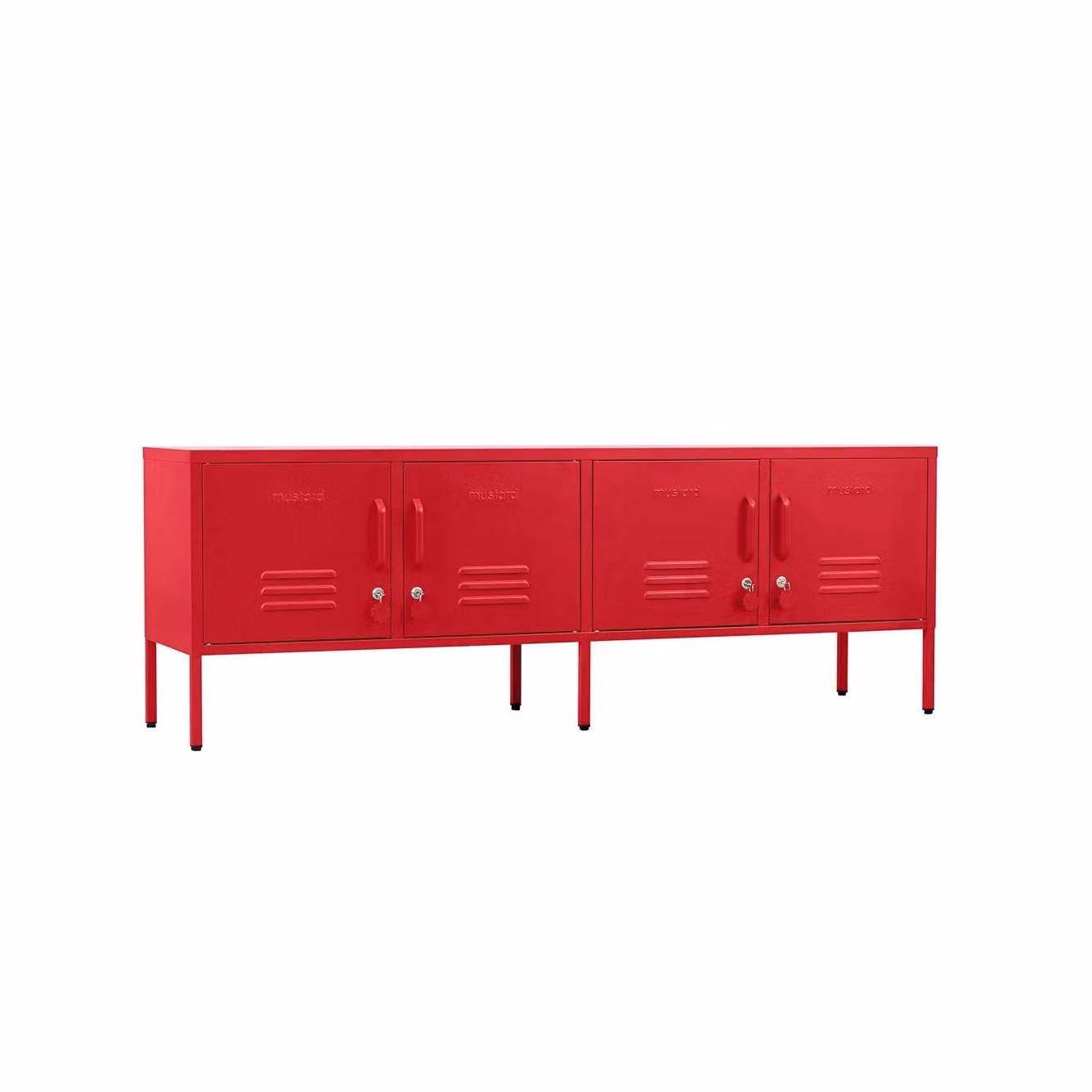 Mustard Made Poppy Freestanding Metal Storage Cabinet in Red, H 57 cm x W 40 cm x D 40 cm – 3