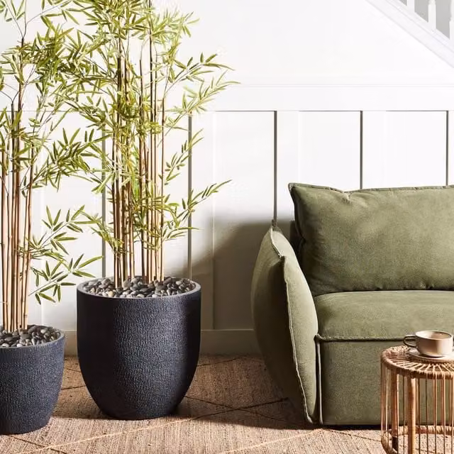 Wyld and Coco Gardenia Round Plant Pot, Grey, Diameter: 46 cm – 1