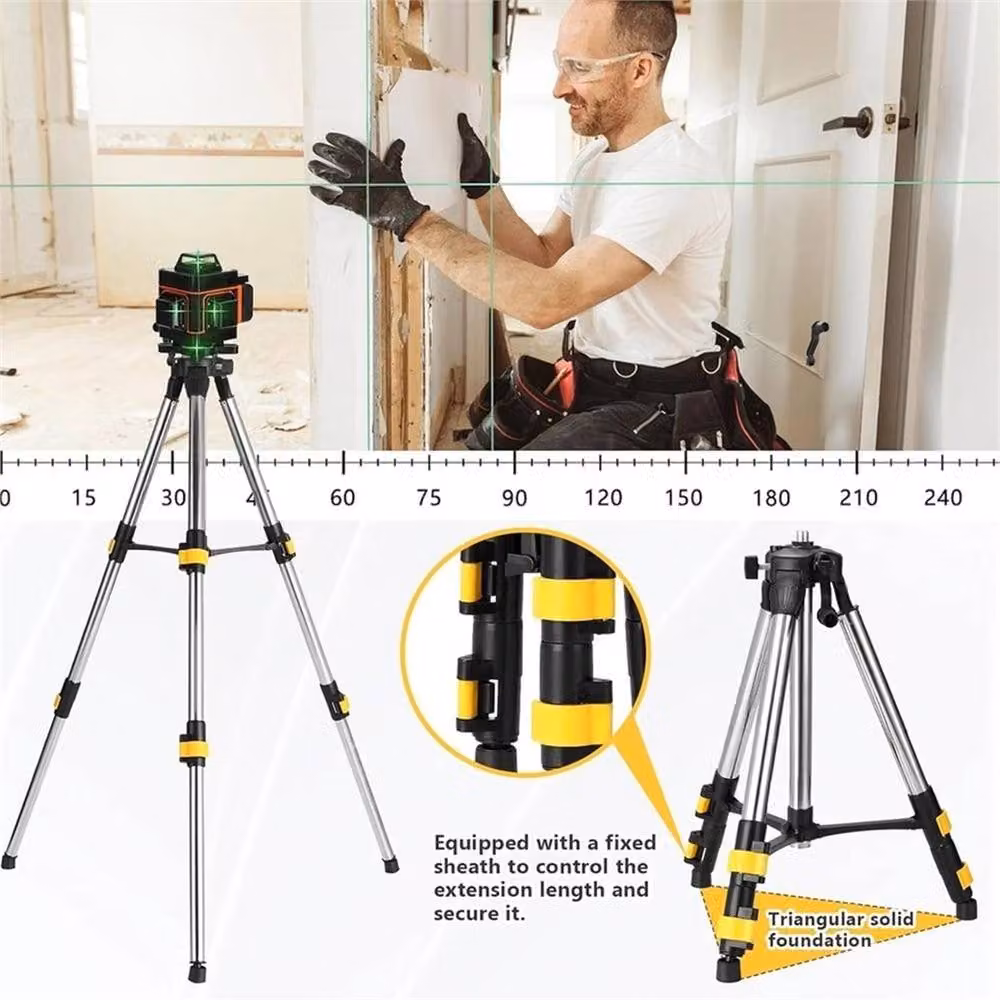 Nordara Universal Laser Level Tripod Adjustable Height Stand in Black, Height: 100 cm – 5