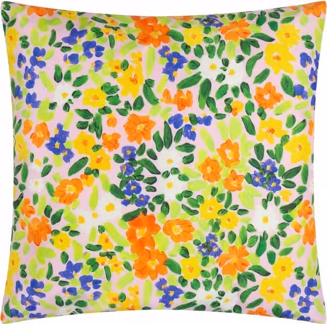 Make It A Home Confetti Floral Stain Repellent Outdoor Square Cushion in Multicolour and Green