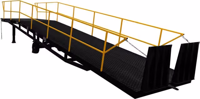 T-Mech 10 Tonne Steel Container Loading Ramp, Black
