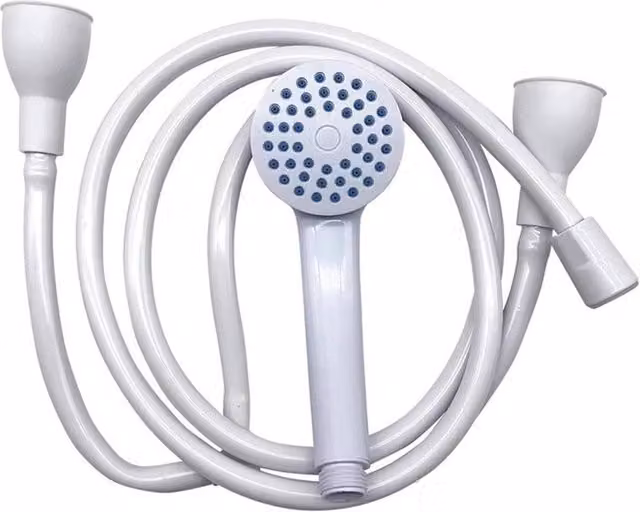Nordara Double Tap Bath Sink Shower Head Hose Spray in White, Length: 100 cm