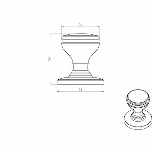 Loops 4 Pack Ringed Tiered Cupboard Door Knob in Brushed Bronze – 3