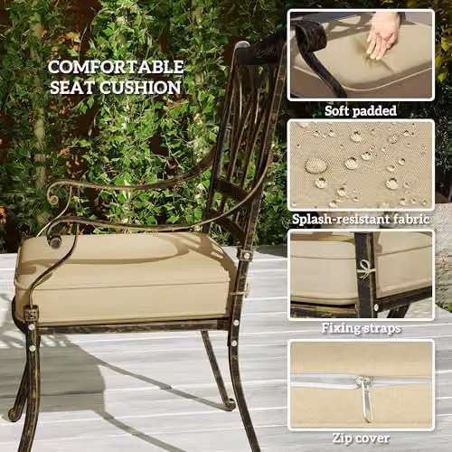 Outsunny 9 Piece Cast Aluminium Garden Dining Set in Bronze Tone – 4