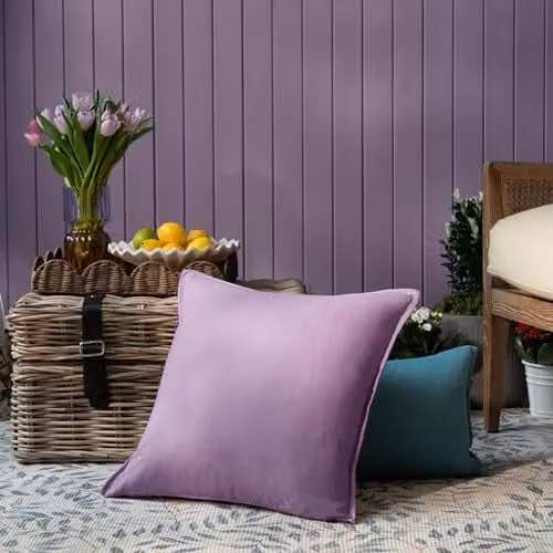 Voyage Maison Alfresco Square Stain Repellent Outdoor Cushion in Grey or Purple, W/D/H: 50 x 50 x 50 cm – 3