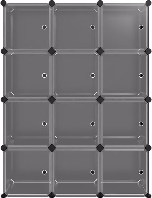 Berkfield Home 12-Cube Storage Organiser with Doors in Black