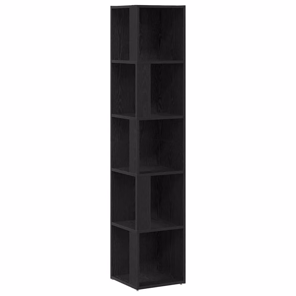 Berkfield Home Stylish Corner Cabinet in Black Oak, W/D/H: 33 x 33 x 164.5 cm – 3