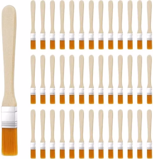 SPETLEK 40-Piece Small Flat Disposable Paint Brush Set in Brown for Water-Based Paint – 1