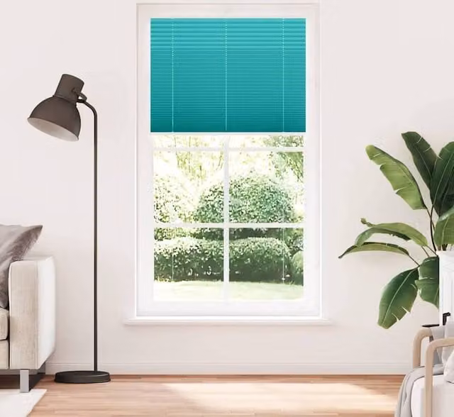 Berkfield Home Single Pleat Petrol Green Polyester Blind, W: 110 cm, H: 200 cm