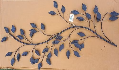 Inspirational Gifting Floral Leaves and Branch Metal Wall Art in Black, Height: 77 cm – 2