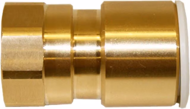 John Guest Brass Coupler 22mm x 3/4 inch Female, Gold, Pack of 5