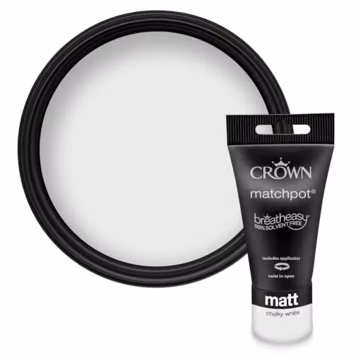 Crown Walls & Ceilings Cool Off White Matt Paint Tester Pot, 40ml
