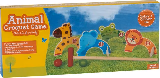 Kidz Outdoors Animal Croquet Game in Multicolour
