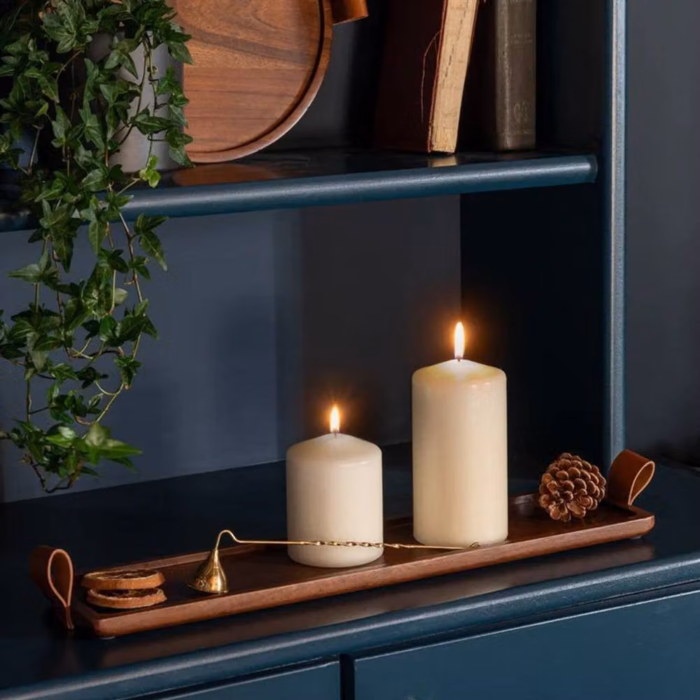 Lemon Pavilion Furniture and Decor Harvey Acacia Wood Candle Tray, Brown, W: 50 cm, D: 12 cm, H: 1.75 cm – 3