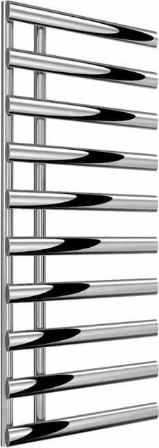 Bathroom Kingdom Grace Chrome Designer Heated Towel Rail, Silver, H: 114 cm, W: 50 cm