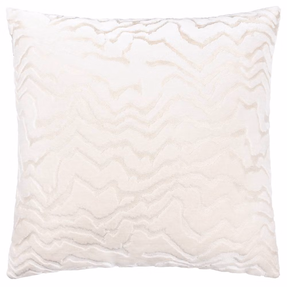Paoletti Tierra White Cut Velvet Graphic Square Cushion, W/D/H: 50 x 50 x 50 cm – 2