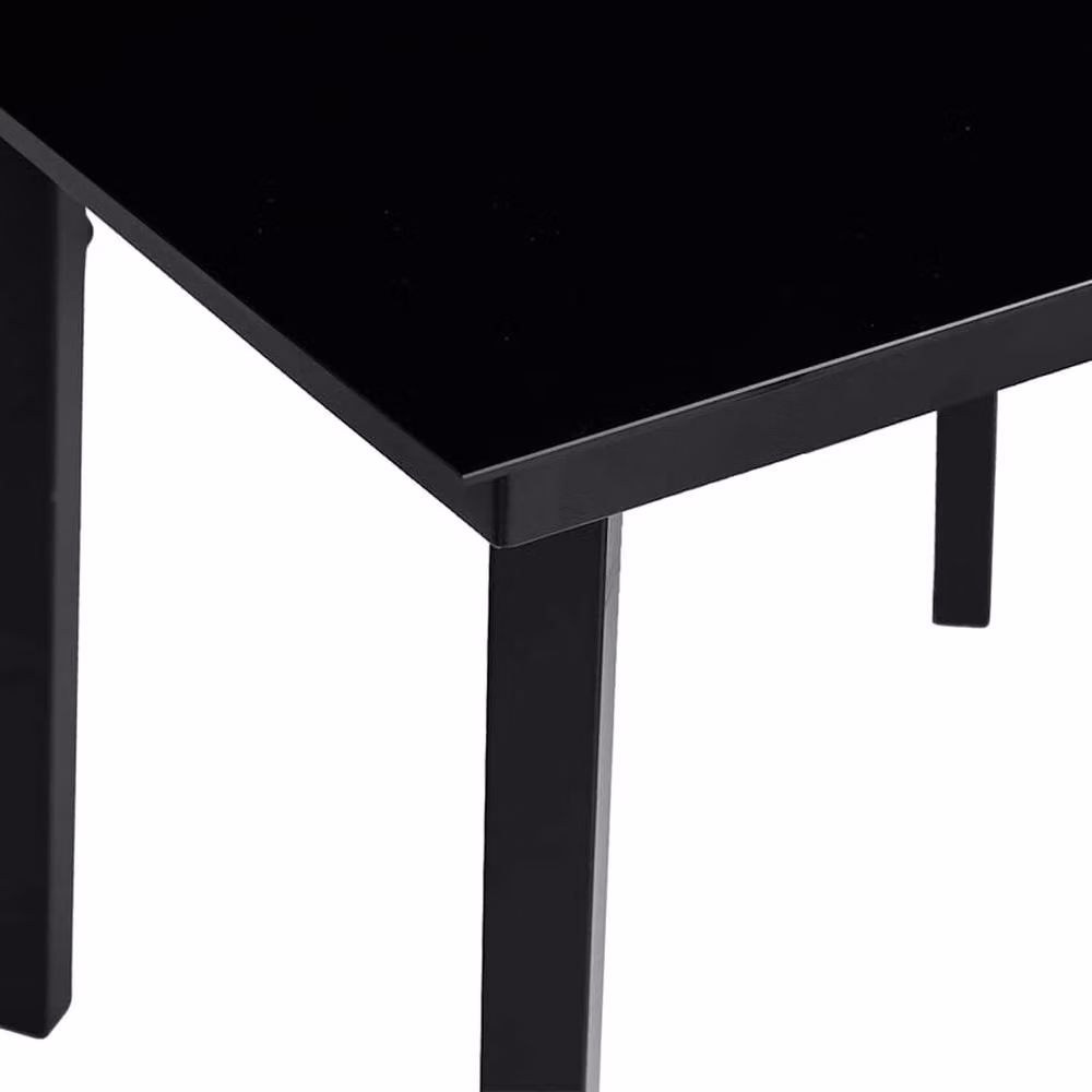 Berkfield Home Classic Garden Dining Table in Black Steel and Glass, W/D/H: 80 x 80 x 74 cm – 5