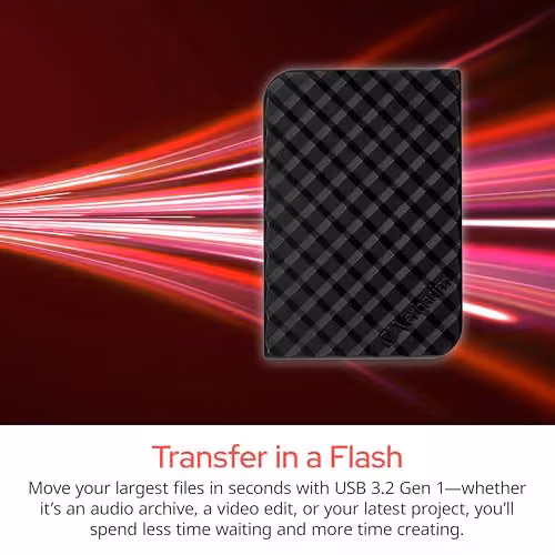 Verbatim Store ’n’ Go 256GB Portable SSD USB 3.2 Gen 1 USB-C External Solid State Drive, Black – 4