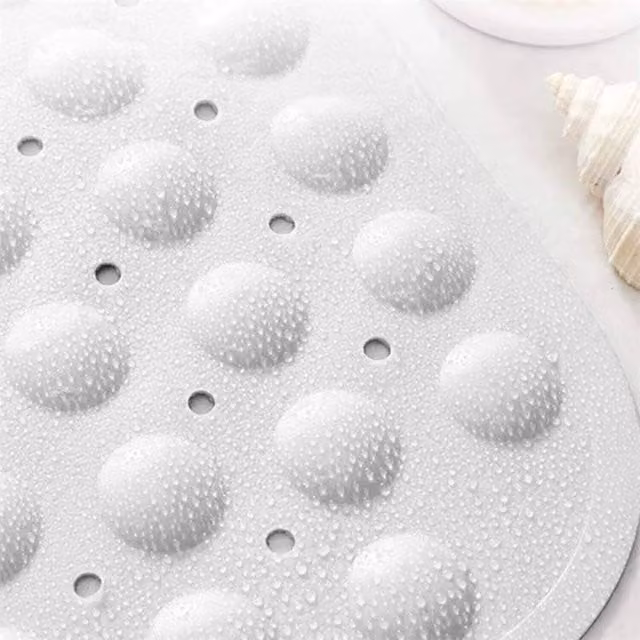 Nordara Quadrant Non-Slip Antibacterial and Mould-Resistant Corner Shower Mat, White, W: 54 cm x D: 54 cm
