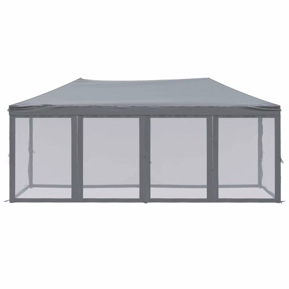 Berkfield Home Folding Party Tent with Sidewalls in Anthracite Grey, W/D/H: 6 x 3 x 2.44 m – 2